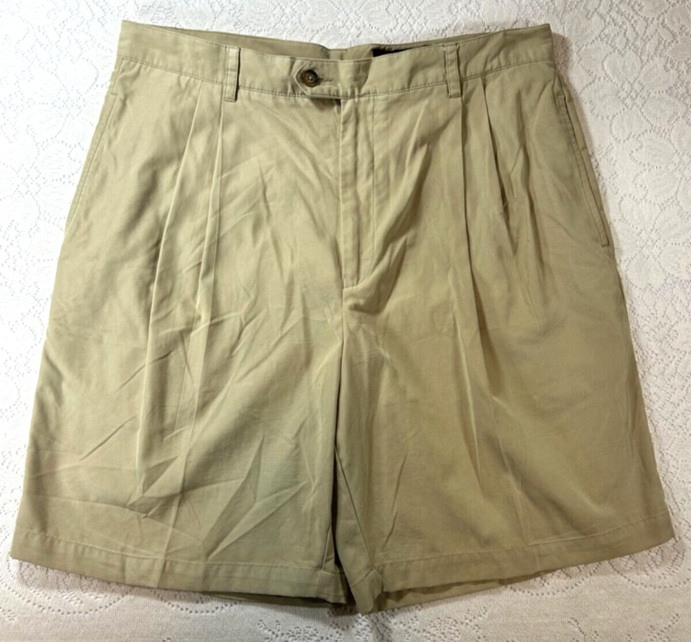 Brandini Men's Pleated Khaki Shorts Size 36 Golf Casual Preppy